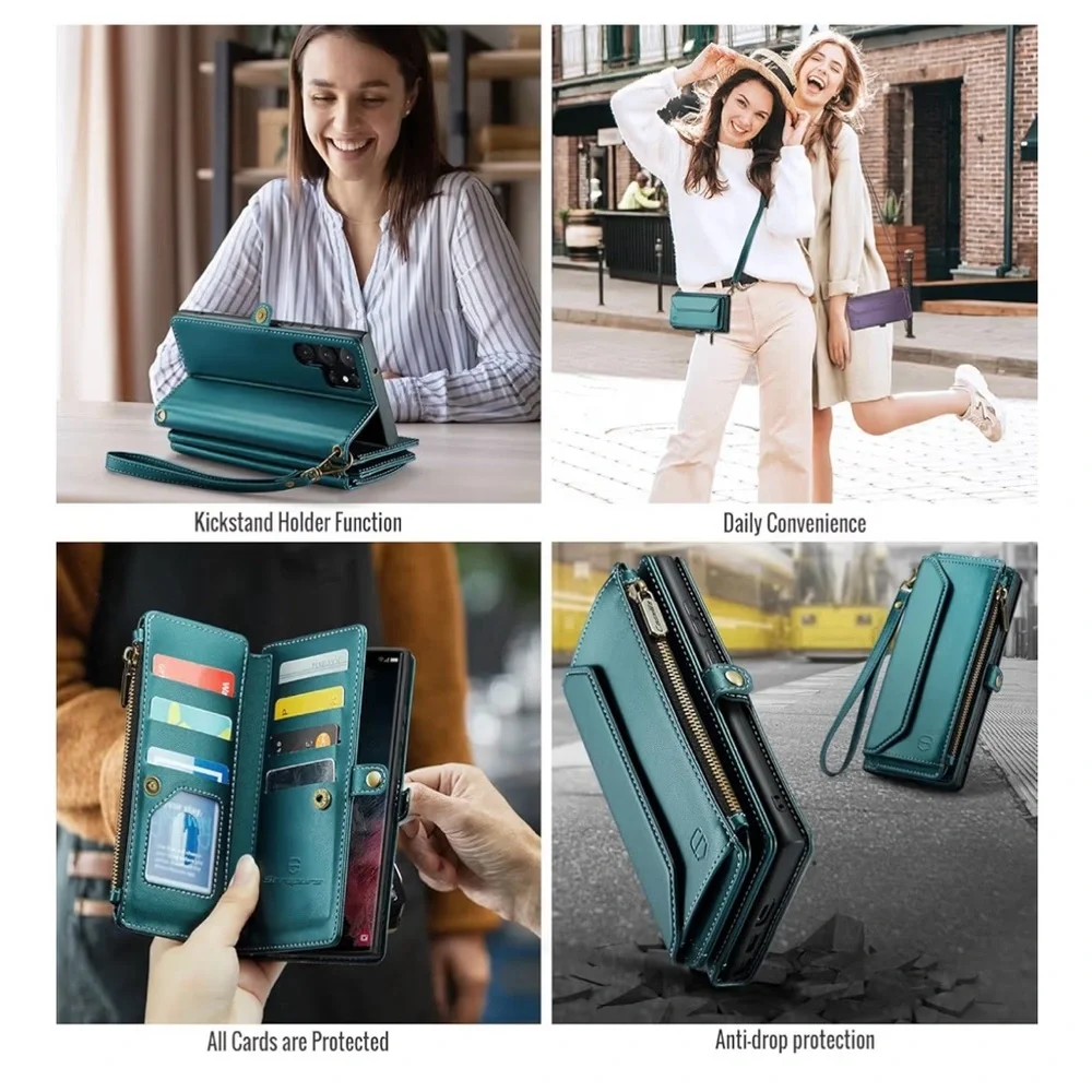 Crossbody for Samsung Galaxy S22 Ultra, Case Wallet Card Holder, Strapurs, NEW - Picture 10 of 12